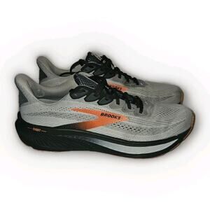 Men's Brooks Ghost 17 Running Shoes Athletic Trainer Grey Orange Size 13 2E Wide